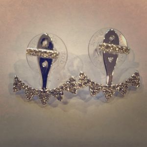 Stella & Dot Silver Pave Ear Jacket EUC